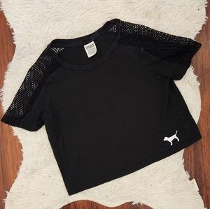 PINK Victoria's Secret Fishnet Mesh Crop Top T-shirt